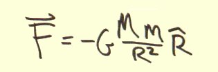 F equals minus G M m over R squared